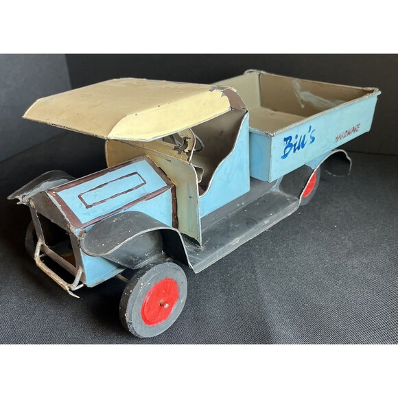 Vintage Tin Toy Hand Painted Truck Blue & Gray - Picture 3 of 10